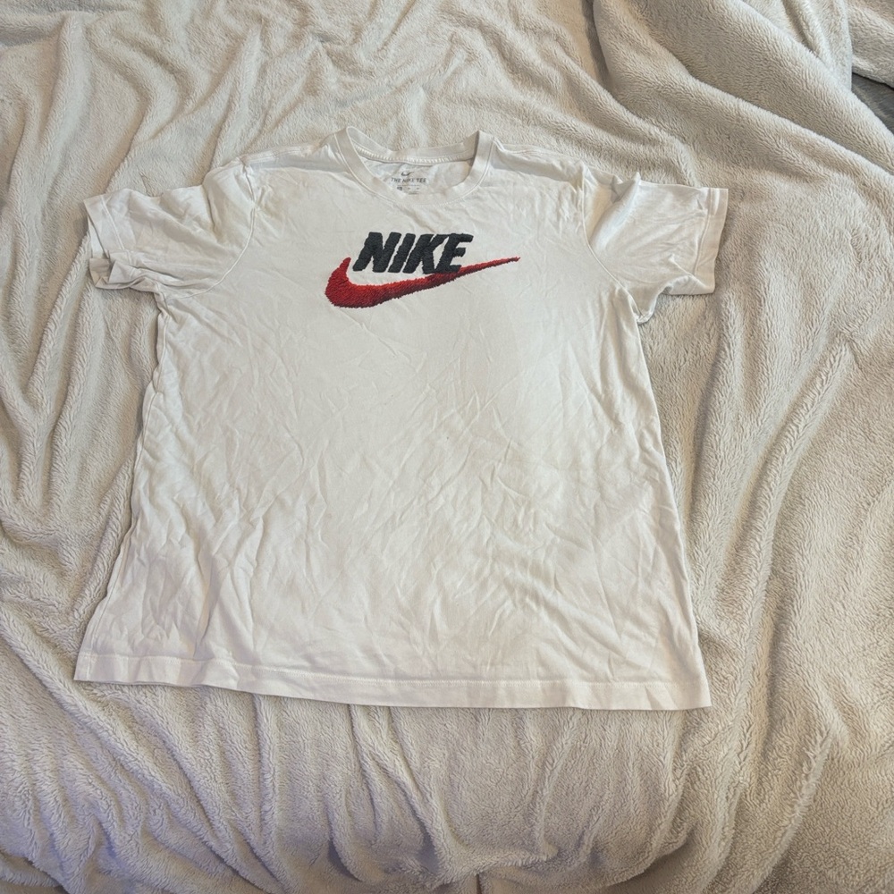 Nike White Tee with Red Swoosh